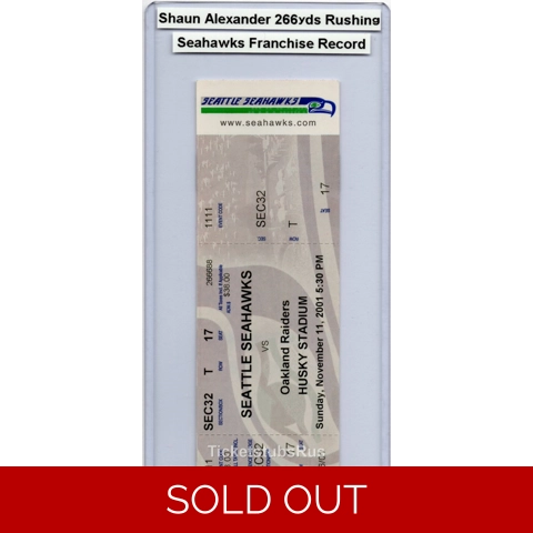 2001 Shaun Alexander 266 YDS RUSHING RECORD 11-11 Seahawks Raiders Full Ticket
